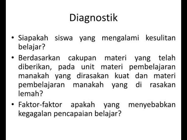 evaluasi diagnostik dan remedi