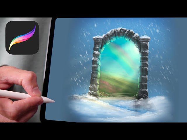 PROCREATE TUTORIAL Winter to Spring - 221