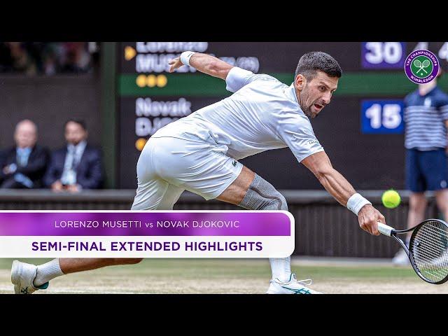 Novak Djokovic vs Lorenzo Musetti | Extended Highlights | Wimbledon 2024