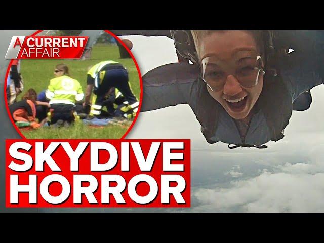 Terrifying moment skydiver's parachute fails to open | A Current Affair