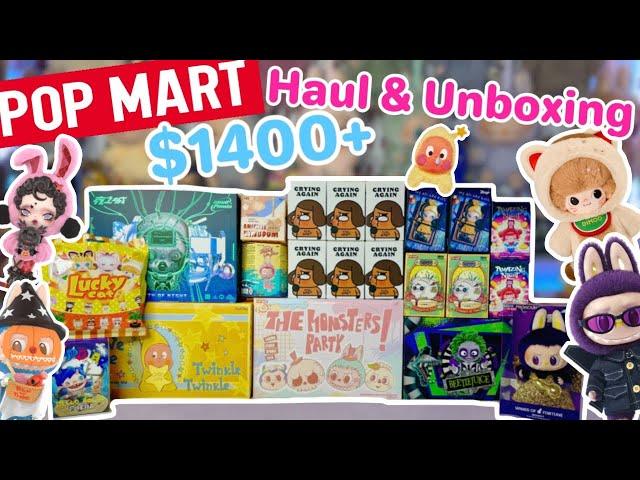 $1400+ WORTH OF POPMART!! HAUL & UNBOXING ** LABUBU, SKULLPANDA, AND A SECRET?!!