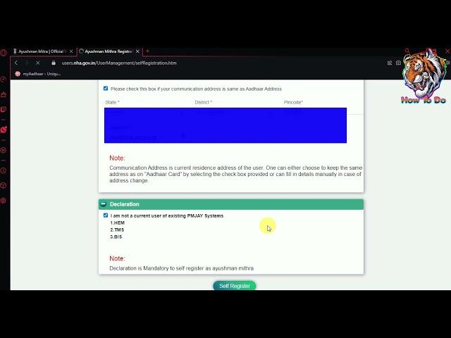 AYUSHMAN MITRA SELF REGISTRATION
