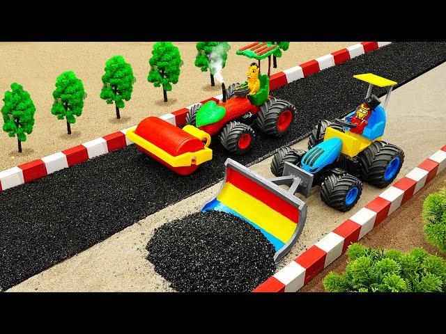 Diy tractor Bulldozer making mini Asphalt Road | diy Construction Vehicles, Road Roller | HP Mini