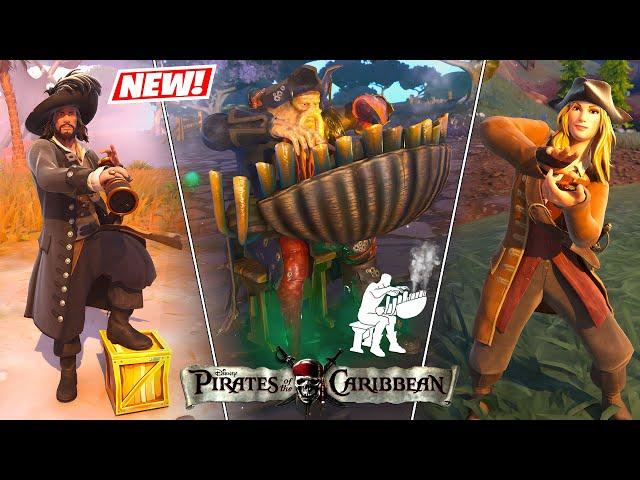 Pirates of the Caribbean Skins Fortnite GAMEPLAY! (Davy Jones, Captain Barbossa & Elizabeth Swann)