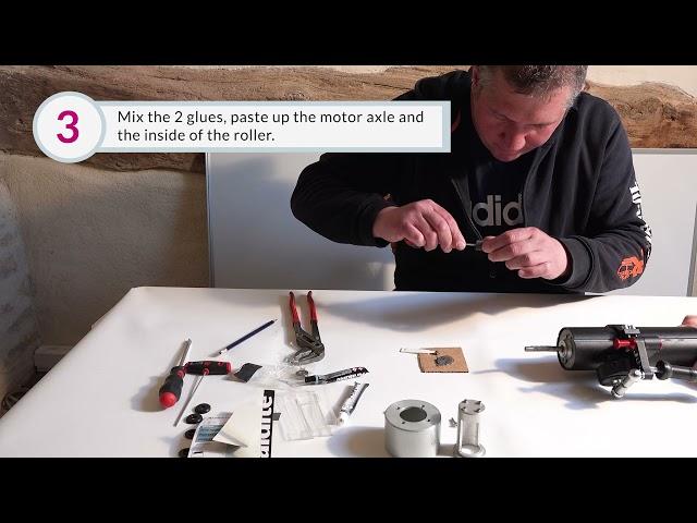 Benoit Systemes tutorial : repair the motor rollers Ø18 (400-084) using the glue kit (400-073)