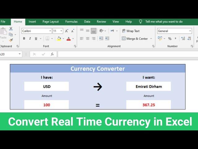 How to Add Real Time Currency Converter in Excel | Live Currency Convert in Excel