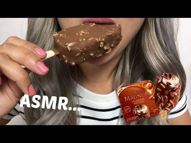 ASMR Magnum Ice Cream Bar [Soft Crunchy Sound] N.E Let's Eat