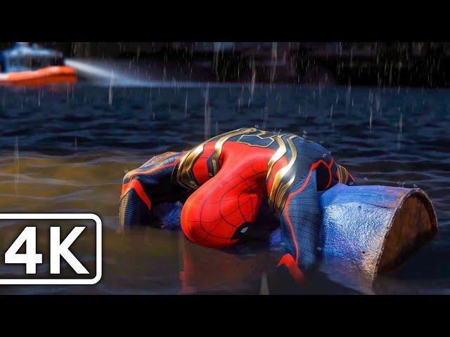 Spider-Man Found Dead Almost In River Scene 4K ULTRA HD - Spider-Man No Way Home Movie Suit