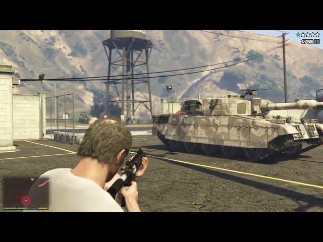 GTA V - Stealing a Rhino Tank From Fort Zancudo