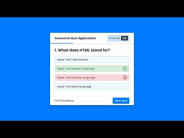Create a Quiz App with Timer using HTML CSS & JavaScript | CodingNepal