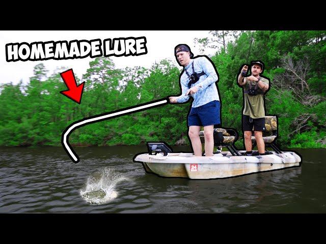 1v1 Homemade Lures ONLY Bass Fishing Tournament!!! (INSANE)