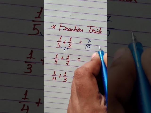 Math shorts | Fraction trick (when numerators are 1) #shorts #youtubeshorts