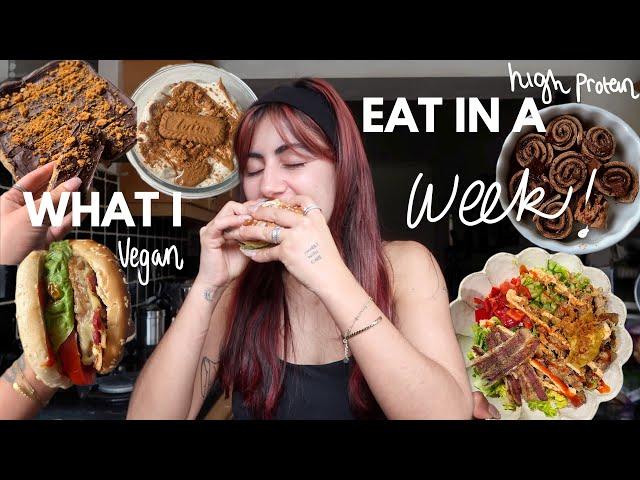 WHAT I EAT IN A WEEK || vegan //  high protein, bulking, building muscle