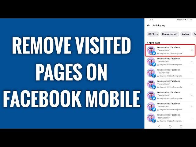 How To Remove Visited Pages On Facebook Mobile