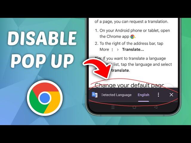 How to Disable Google Translate Pop Up in Chrome