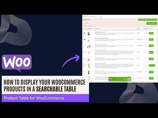 How to display your WooCommerce products in a searchable table