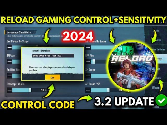 RELOAD GAMING USED NEW SENSITIVITY FOR PMGC  | RELOAD GAMING SENSITIVITY SETTING | PUBG | BGMI |