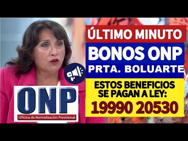 ONP: ESTOS BONOS SE PAGAN A JUBILADOS DE LEY 19990 Y 20530 [COMUNICADO ONP]