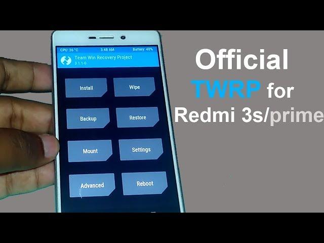 Official TWRP Recovery for redmi 3s/3s prime!!