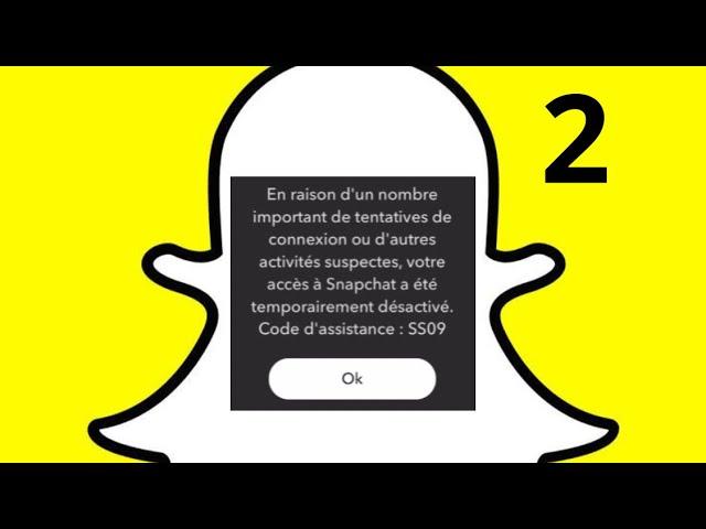 Problème de création de compte Snapchat Code d’assistance : SS09