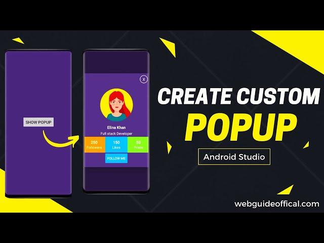 How to Create a Custom Pop Up in Android Studio -- Create a Pop Up Menu With Image in Android Studio