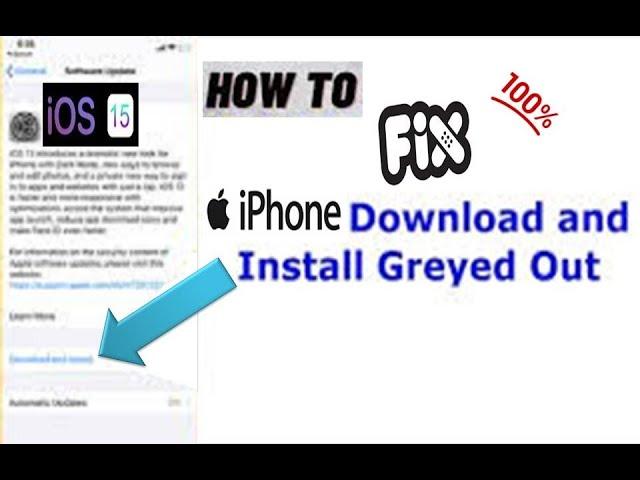 iPhone Software Update Download and Install Greyed Out on iPhone in iOS 14.7.1 || iOS 15