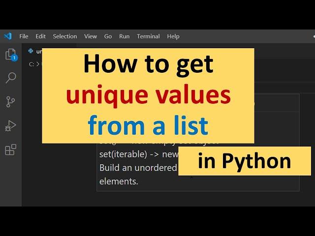 How to get unique values from a list in Python