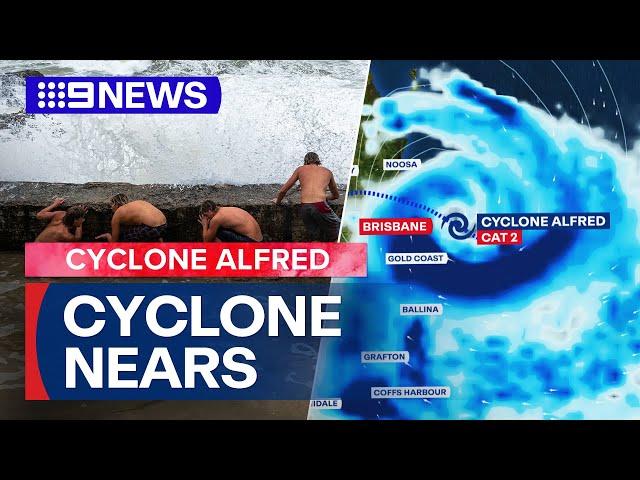 Path tracker: Tropical Cyclone Alfred - how far is it? | 9 News Australia