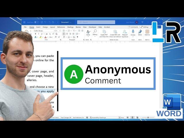 Change comment AUTHOR in MS Word  1 MINUTE