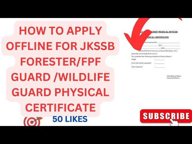 HOW TO APPLY OFFLINE FOR JKSSB  FORESTER/FPF GUARD /WILDLIFE GUARD PHYSICAL CERTIFICATE