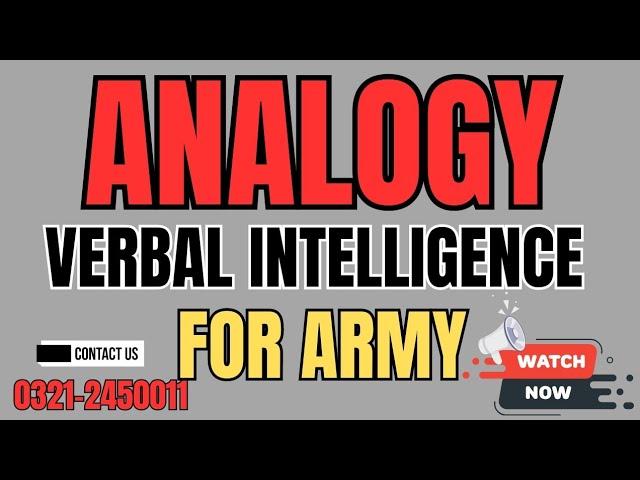 AMC | AFNS | PAF | NAVY | PMA | FMT | FMA | Analogy | Intelligence| Verbal Intelligence