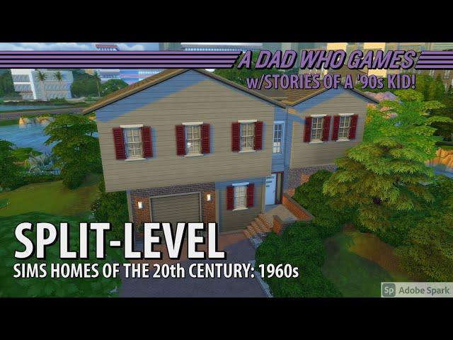 Sims 4 1960s Split Level - Sims Homes of the 20th Century - Speed Build / NoCC