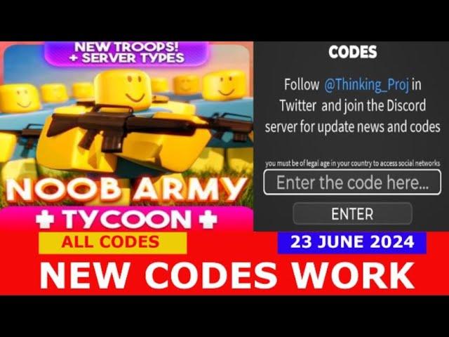 *NEW CODES* Noob Army Tycoon ROBLOX | ALL CODES | 06/23/2024