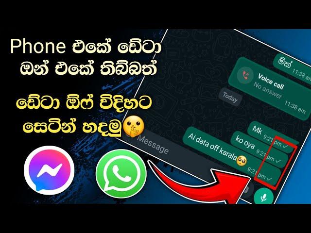 How To Tern Off Whatsapp When Mobile Data On 2024  Sinhala / whatsapp data off setting sinhala