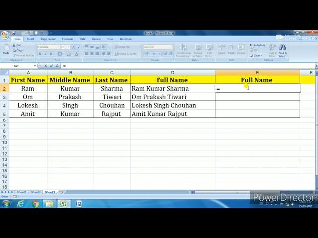 2 Excel Super Trick - Combine First Name & Middle Name & Last Name into One Column | #nctechtalks