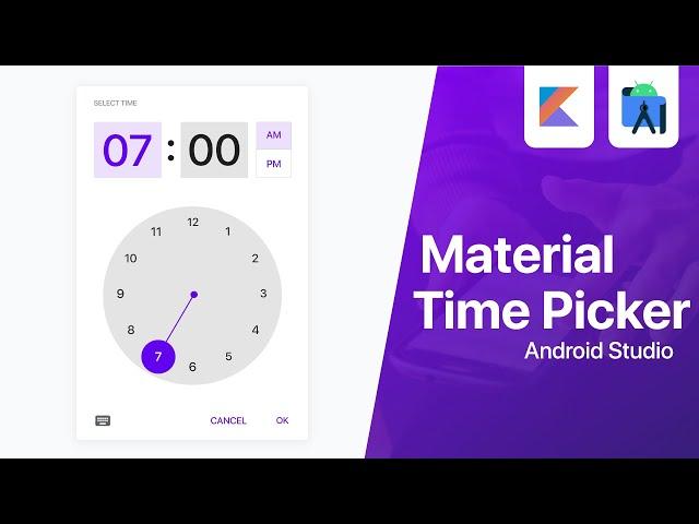 Material Time Picker - Material Design | Android Studio Tutorial