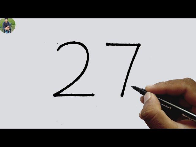 Easy Lion Drawing From 27 Number For Beginners l Lion Drawing Art l Number Drawing l Drawings