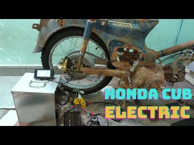 Honda Super Cub C50 RESTORATION - Add Hub Motor and Test - Part 2 (Project Hyper Electric Motorbike)