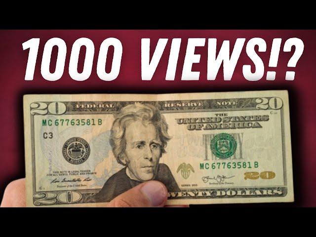 How much youtube pays for 1000 views?