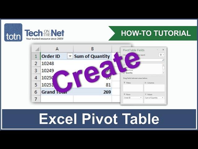 How to create a Pivot Table in Excel