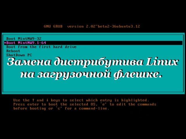 38 Замена дистрибутива Linux на загрузочной флешке.