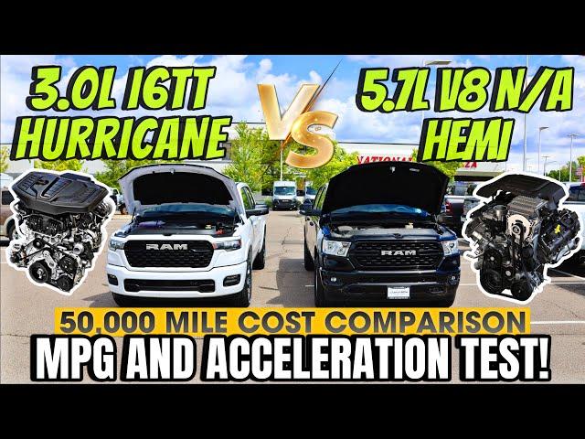 2025 RAM 3.0L I6 Hurricane VS RAM 5.7L V8 HEMI MPG And Performance Test! Is The New Engine Better?