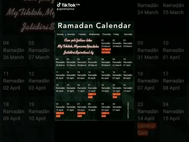 Calendar ramadan 2023.