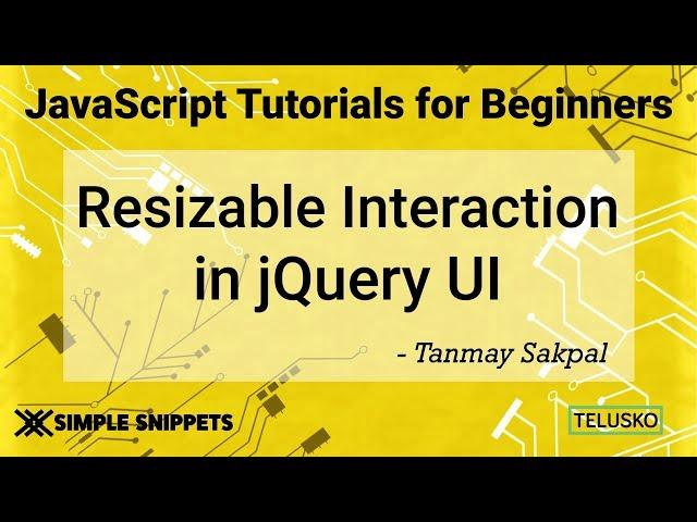 Resizable Interaction in JQuery UI