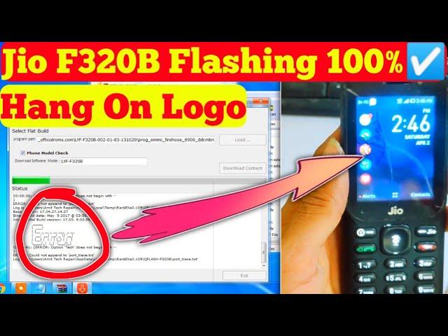 jio f320b flashing error solution|jio f320b flashing 100% tested|jio f320b hang on logo solution