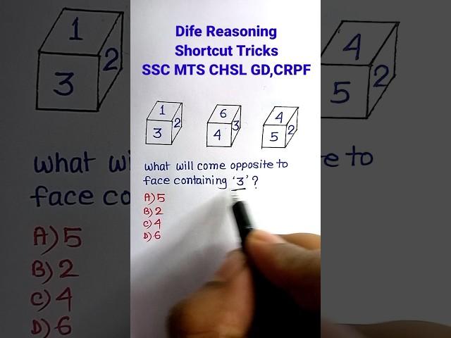 Dice | Dice Reasoning for SSC CGL GD CHSL Exams| #shorts #ytshorts