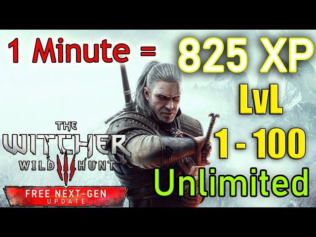 THE WITCHER 3 LEVEL UP FAST BEST XP FARM GLITCH 825 XP x Minute LEVEL 1 - 100