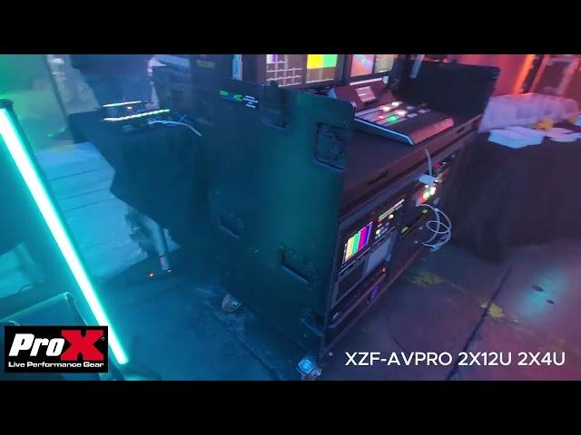 ProX Zcase Mobile AV Broadcasting Streaming Recording Studio Workstation Case 2x4U Top 2x12U Bottom