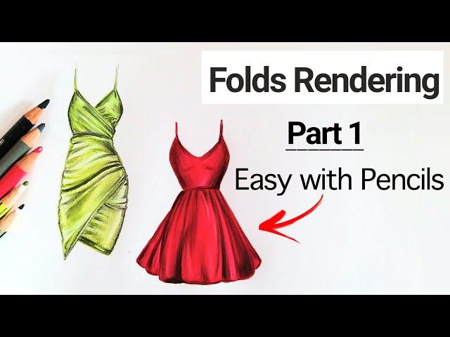 How to show folds in Garments | Folds Rendering Explained | Fashion Illustration
