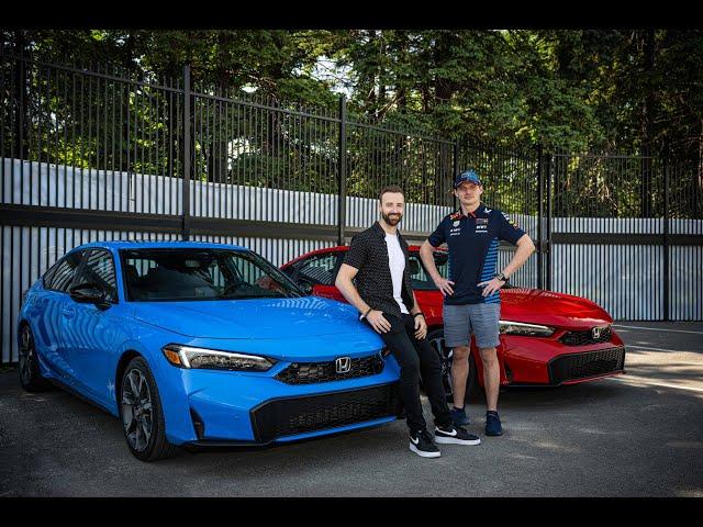 Max Verstappen and James Hinchcliffe drive the new Honda Civic Hybrid